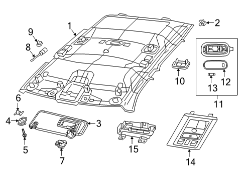 2019 Ram 2500 Interior Trim - Cab Module-Compass Temperature Diagram for 68105822AB