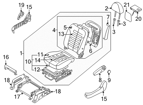 2006 Kia Sedona Front Seat Components Cushion Assembly-Front Seat Diagram for 882004D321KS8
