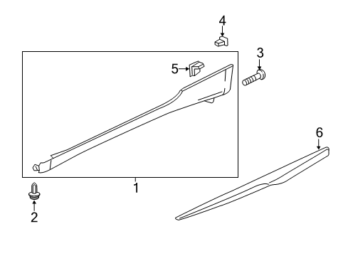 2013 Honda CR-Z Exterior Trim - Pillars, Rocker & Floor Clip, Side Sill Garnish (Upper) Diagram for 91514-SZT-G00