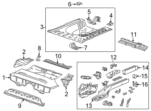 2017 Chevrolet Sonic Rear Body - Floor & Rails Anchor Plate Diagram for 96901605