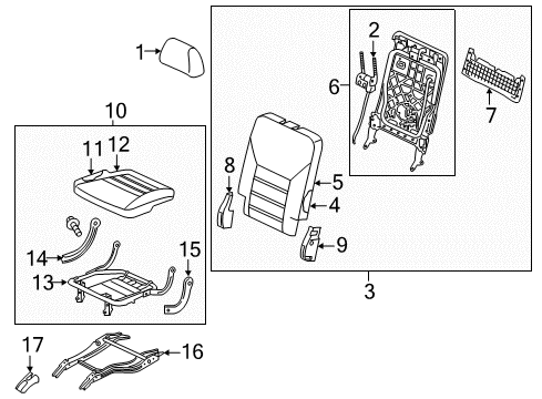 2019 Kia Sorento Third Row Seats Pad Assembly-3RD Cushion Diagram for 89150C6500