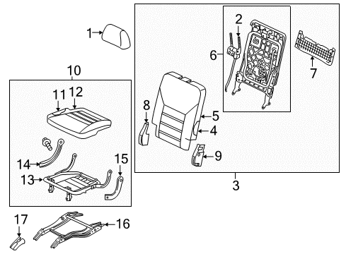 2019 Kia Sorento Third Row Seats Side Cover-Front Seat, L Diagram for 89316C6500WK