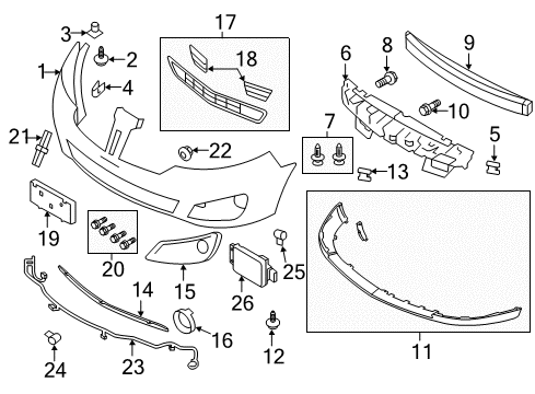 2010 Lincoln MKS Front Bumper Wire Harness Diagram for AA5Z-15K867-B