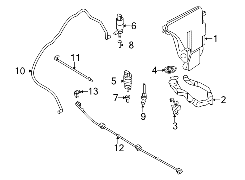 2013 BMW M5 Headlamp Washers/Wipers Washer Fluid Reservoir Diagram for 61668050440