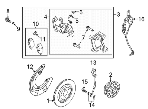 2021 Genesis GV80 Rear Brakes Spring-Pad (B) Diagram for 58246T1000