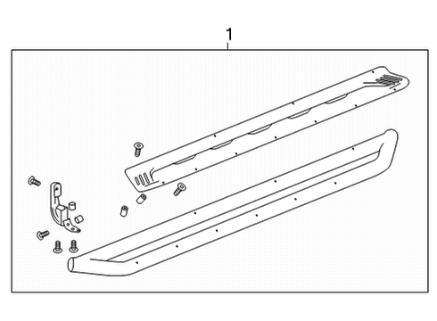 2021 GMC Sierra 2500 HD Running Board Step Bar Assembly Diagram for 84538238