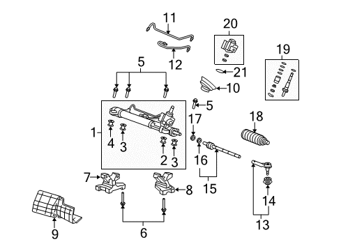 2008 Acura RDX Steering Column & Wheel, Steering Gear & Linkage Valve Sub-Assembly Diagram for 53641-STK-A01