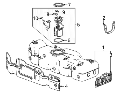 2022 GMC Yukon XL Fuel System Components Fuel Tank Diagram for 84703879