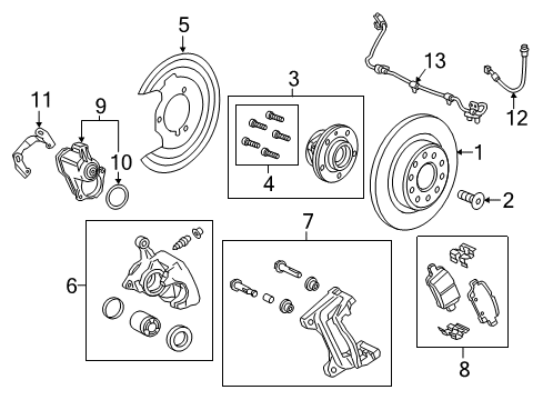 2019 Buick LaCrosse Brake Components Rear Pads Diagram for 85127895