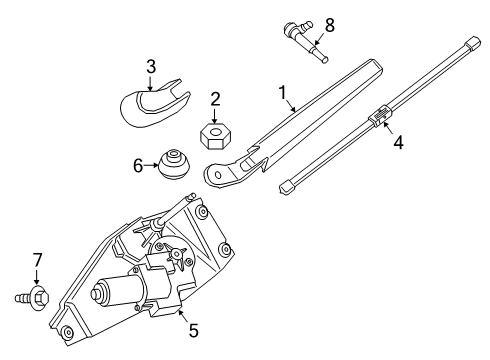 2018 BMW X2 Wiper & Washer Components Wiper Arm Cover Diagram for 61627366061