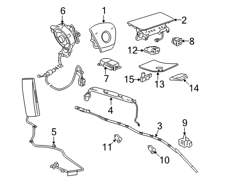 2007 Cadillac Escalade Air Bag Components Passenger Inflator Module Diagram for 25812358