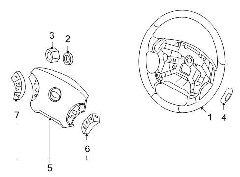 2004 Kia Amanti Steering Column & Wheel, Steering Gear & Linkage Switch Assembly-Steering Remote Diagram for 967403F500
