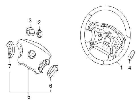 2004 Kia Amanti Steering Column & Wheel, Steering Gear & Linkage Switch Assembly-Steering Remote Diagram for 967403F510LK