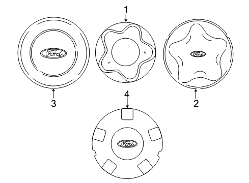 1999 Ford Expedition Wheel Covers & Trim Cap Diagram for XL1Z-1130-BA