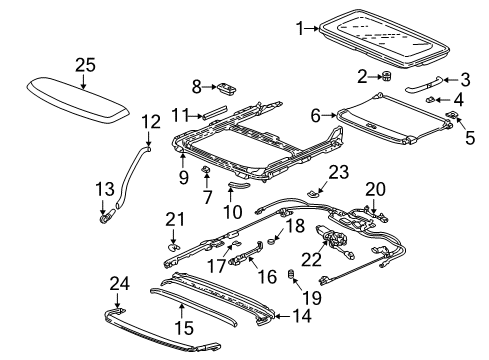 2003 Acura MDX Sunroof Seal A, Frame Diagram for 70081-S84-A01
