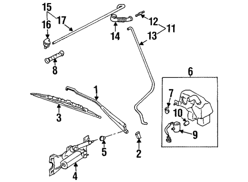 2002 Kia Sportage Wiper & Washer Components Link Assembly-Front Diagram for 0K09C67360