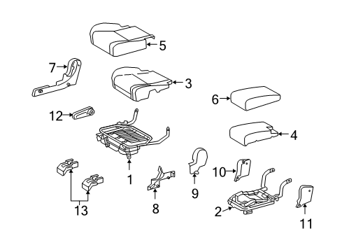 2013 Lexus RX350 Rear Seat Components Rear Seat Cushion Cover Sub-Assembly, Right (For Bench Type) Diagram for 71075-48520-B1