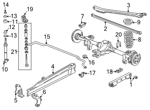 1999 Chevrolet Camaro Rear Suspension Link Asm-Front Stabilizer Shaft Diagram for 10221779