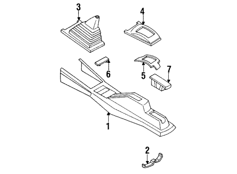 1993 Nissan Sentra Console Console Box-Floor Diagram for 96910-65Y00