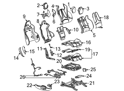 2020 Chevrolet Corvette Power Seats Cushion Cover Diagram for 84787900