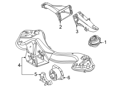 2005 BMW X5 Engine & Trans Mounting Gearbox Support Diagram for 22316762275