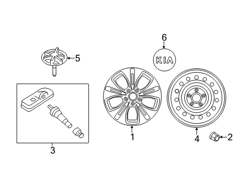 2014 Kia Soul Wheels Wheel Assembly-Aluminum Diagram for 52910B2200