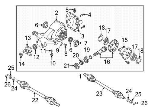 2022 Genesis G90 Axle & Differential - Rear Pin-Dowel Diagram for 53015-39201