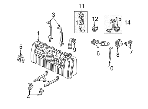 1992 Acura NSX Senders Bolt, Driver Side Fuel Tank Mounting Diagram for 17526-SL0-010