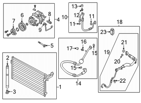 2021 Genesis G90 A/C Condenser, Compressor & Lines Suction Tube Assembly Diagram for 97777J6050