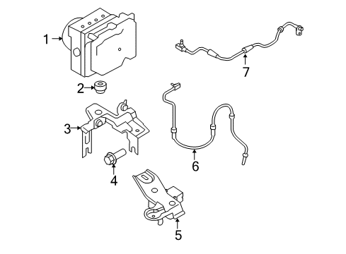 2010 Nissan Cube ABS Components Sensor-DECELERATION Diagram for 47930-1FA0A