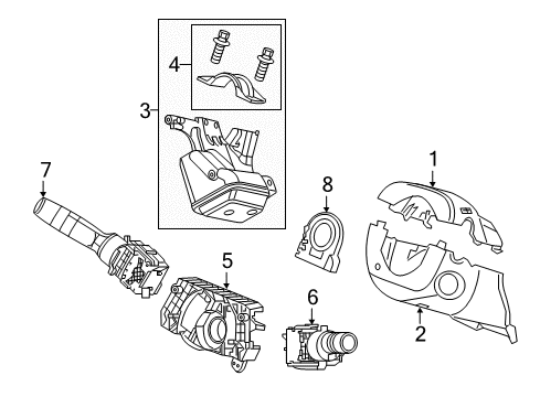 2016 Honda CR-Z Switches Holder, Combination Switch Diagram for 06351-SZT-J31