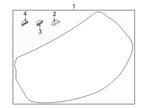 2020 Toyota Yaris Glass - Lift Gate Lift Gate Glass Spacer Diagram for 62785-WB003