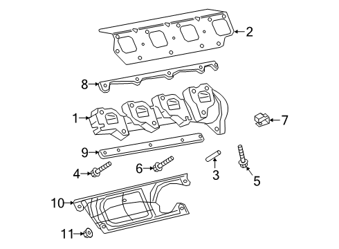 2021 Ram 3500 Exhaust Manifold Exhaust Manifold Diagram for 4893106AE