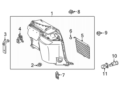 2022 Lexus NX450h+ Interior Trim - Quarter Panels BRACKET, LUGGAGE COM Diagram for 58331-78020