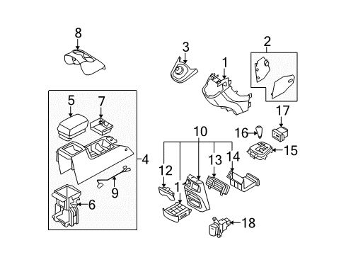 2010 Kia Rondo Center Console, Front Console Duct Assembly-Rear Ventilator Diagram for 970201D000