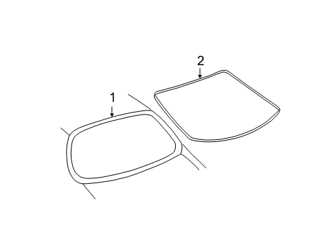 2005 Pontiac Grand Am Back Glass Molding Asm, Rear Window Reveal Diagram for 22624828