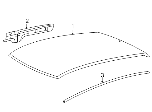 2008 Honda Fit Roof & Components, Exterior Trim Molding Assy., R. Roof Diagram for 74306-SAA-003