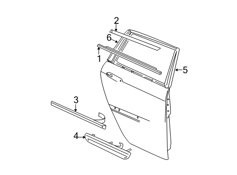 2004 Chrysler Pacifica Exterior Trim - Rear Door Molding-Rear Door Diagram for 5174849AA