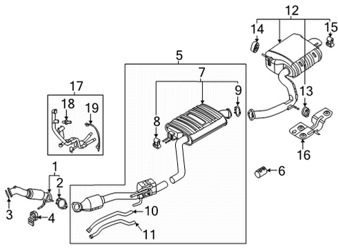 2022 Kia Sorento Exhaust Components Bolt-Seal Ring Diagram for 28696C5000