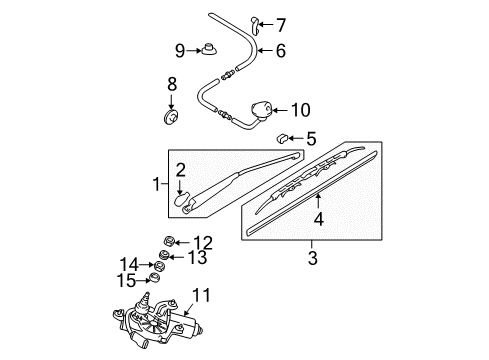 2005 Hyundai Tiburon Wiper & Washer Components Grommet-Rear Washer Hose Diagram for 98940-2C000