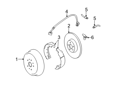 2002 Jeep Liberty Brake Components Drum-Brake Diagram for 52128270AA