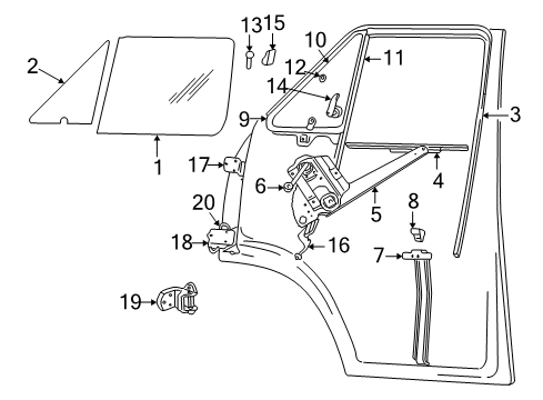 1994 Dodge B350 Front Door Switch Power Window Diagram for 4565160