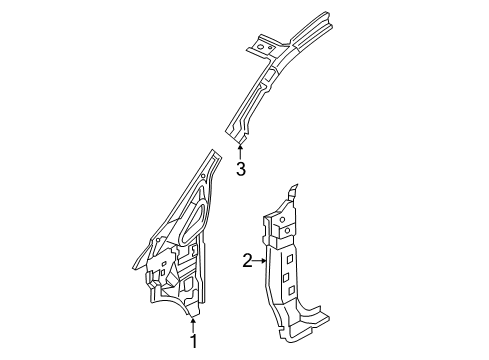 2018 Chevrolet City Express Hinge Pillar Inner Windshield Pillar Diagram for 19318129