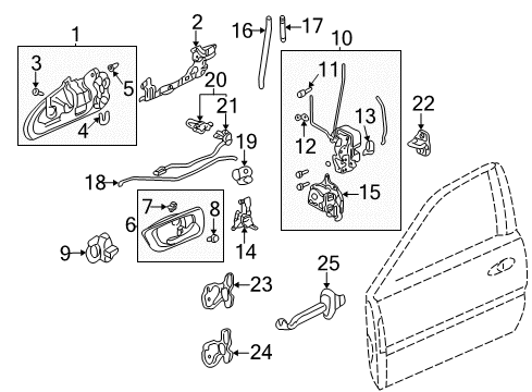 1999 Acura TL Front Door Switch Assembly, Power Window Master Diagram for 35750-S0K-A01