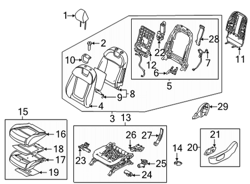 2022 Hyundai Santa Cruz Driver Seat Components Switch Assembly-Power FR Seat LH Diagram for 88070-L1410-NNB