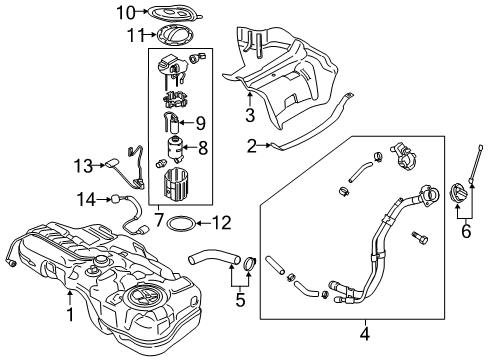 2018 Hyundai Kona Senders Filler Neck Assembly-Fuel Diagram for 31030-J9500