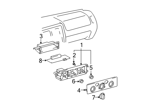 2004 Toyota Tacoma Cluster & Switches, Instrument Panel Dash Control Unit Diagram for 55910-35240