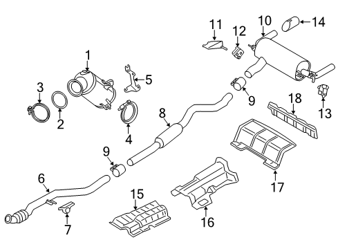 2017 BMW M2 Exhaust Components Holder Catalytic Converter Near Engine Diagram for 18327853591