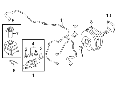 2015 BMW 740Li Hydraulic System Clip, Vacuum Pipe Diagram for 11667599548