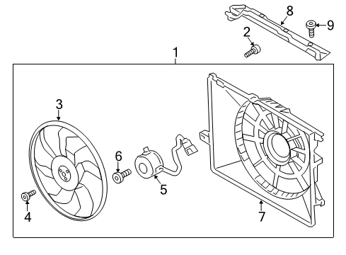 2013 Hyundai Santa Fe Cooling System, Radiator, Water Pump, Cooling Fan Dam-Air Diagram for 29150-2W800